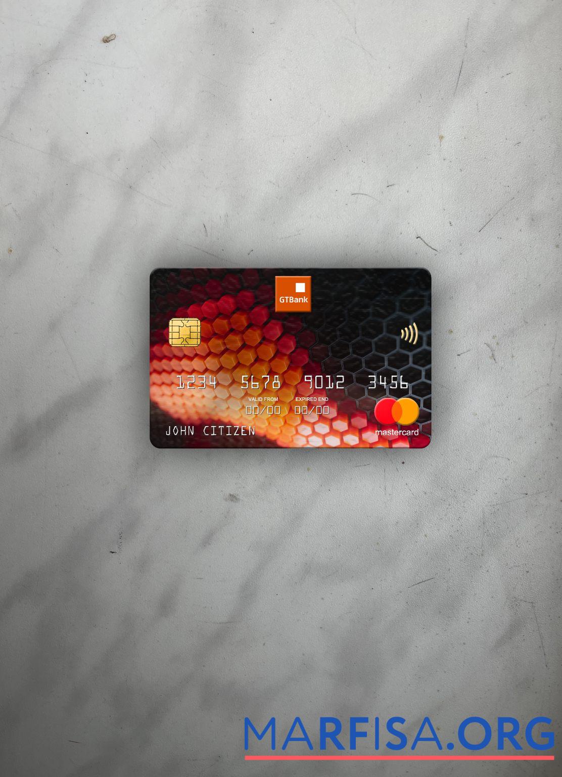 Blank Nigeria GTBank mastercard photolook front download for verification